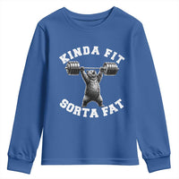 Funny Gym Youth Sweatshirt Kinda Fit Sorta Fat Bear Weightlifting Workout