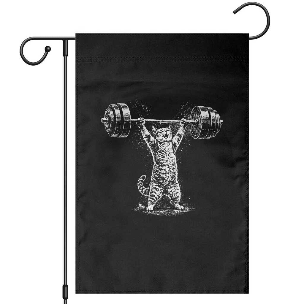 Funny Cat Gym Garden Flag Weightlifting Workout