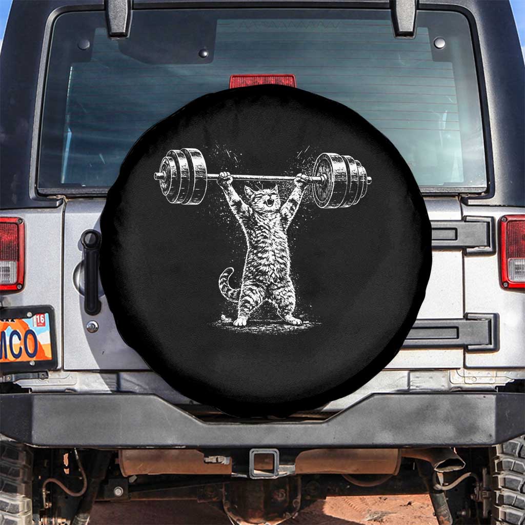 Funny Cat Gym Spare Tire Cover Weightlifting Workout