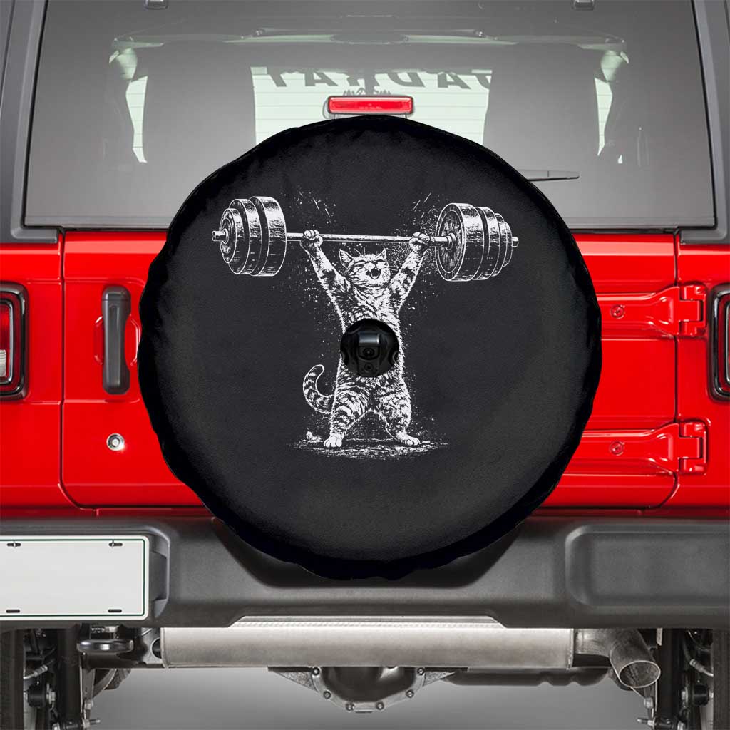 Funny Cat Gym Spare Tire Cover Weightlifting Workout