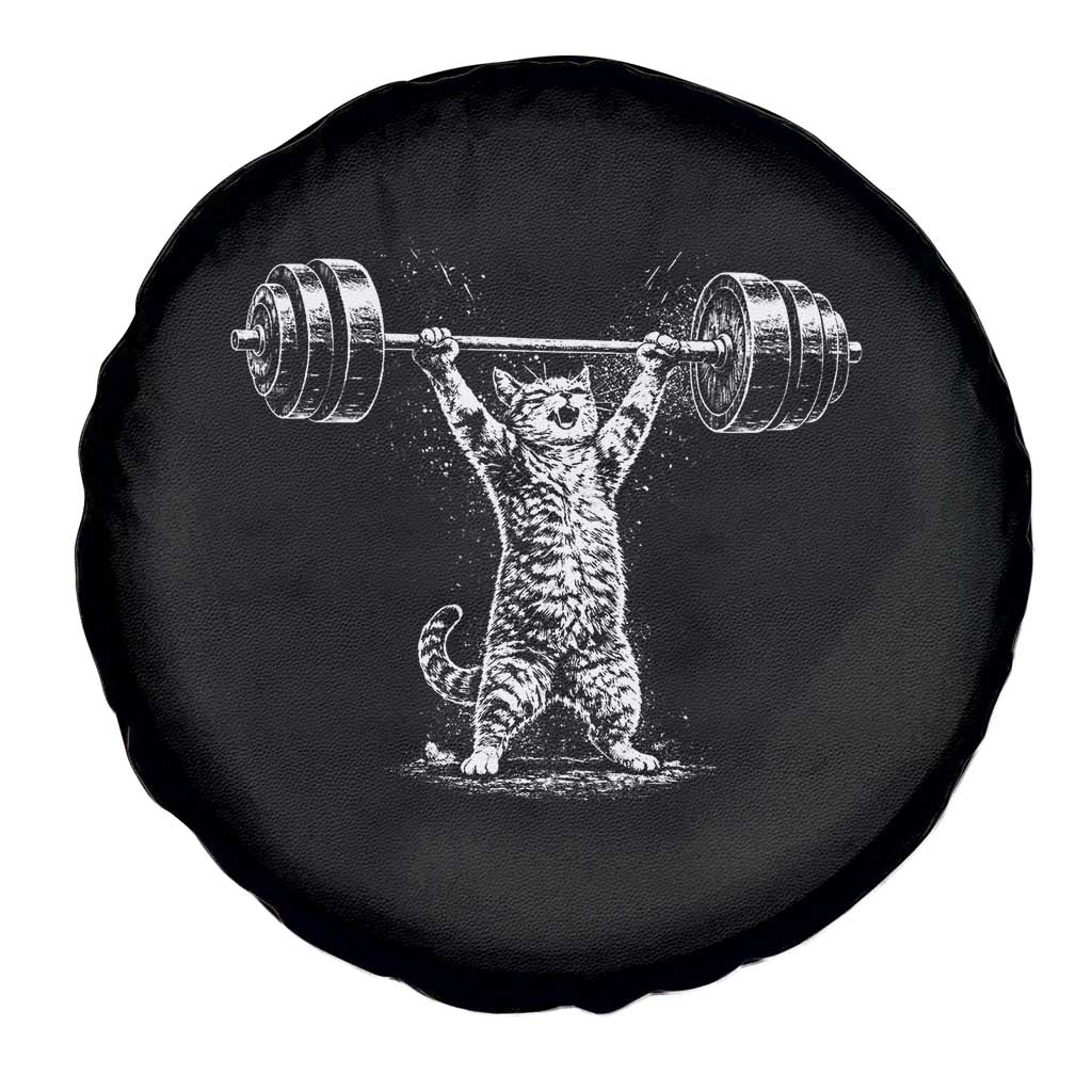 Funny Cat Gym Spare Tire Cover Weightlifting Workout