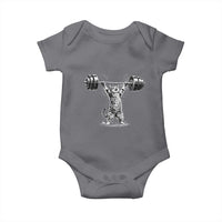 Funny Cat Gym Baby Onesie Weightlifting Workout