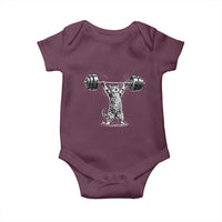 Funny Cat Gym Baby Onesie Weightlifting Workout