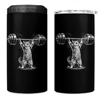 Funny Cat Gym 4 in 1 Can Cooler Tumbler Weightlifting Workout
