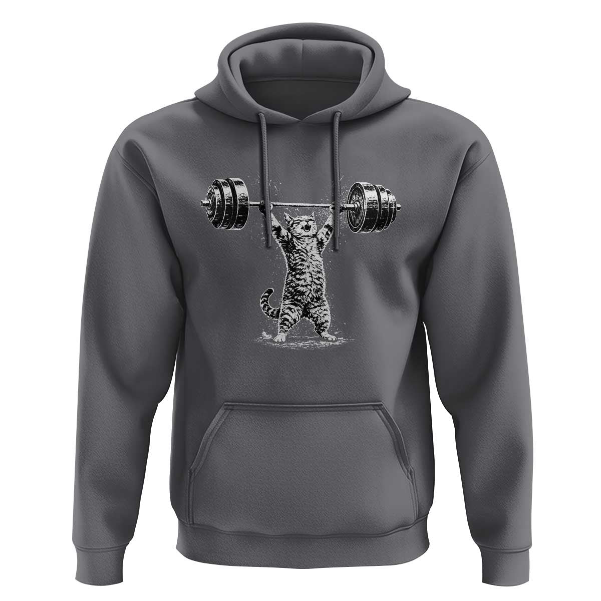 Funny Cat Gym Hoodie Weightlifting Workout