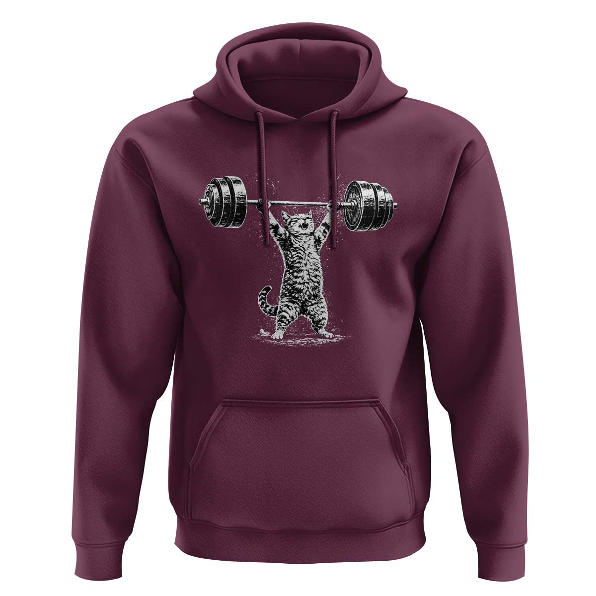 Funny Cat Gym Hoodie Weightlifting Workout