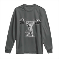 Funny Cat Gym Long Sleeve Shirt Weightlifting Workout