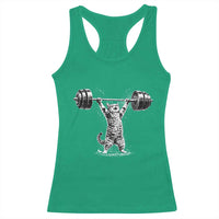 Funny Cat Gym Racerback Tank Top Weightlifting Workout