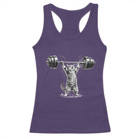 Funny Cat Gym Racerback Tank Top Weightlifting Workout