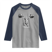 Funny Cat Gym Raglan Shirt Weightlifting Workout