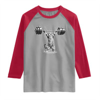 Funny Cat Gym Raglan Shirt Weightlifting Workout