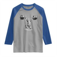 Funny Cat Gym Raglan Shirt Weightlifting Workout