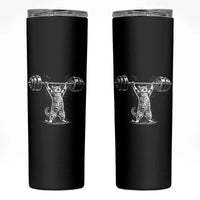 Funny Cat Gym Skinny Tumbler Weightlifting Workout