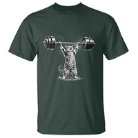 Funny Cat Gym T Shirt Weightlifting Workout