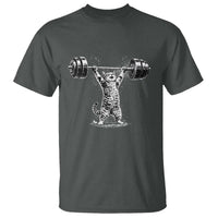 Funny Cat Gym T Shirt Weightlifting Workout