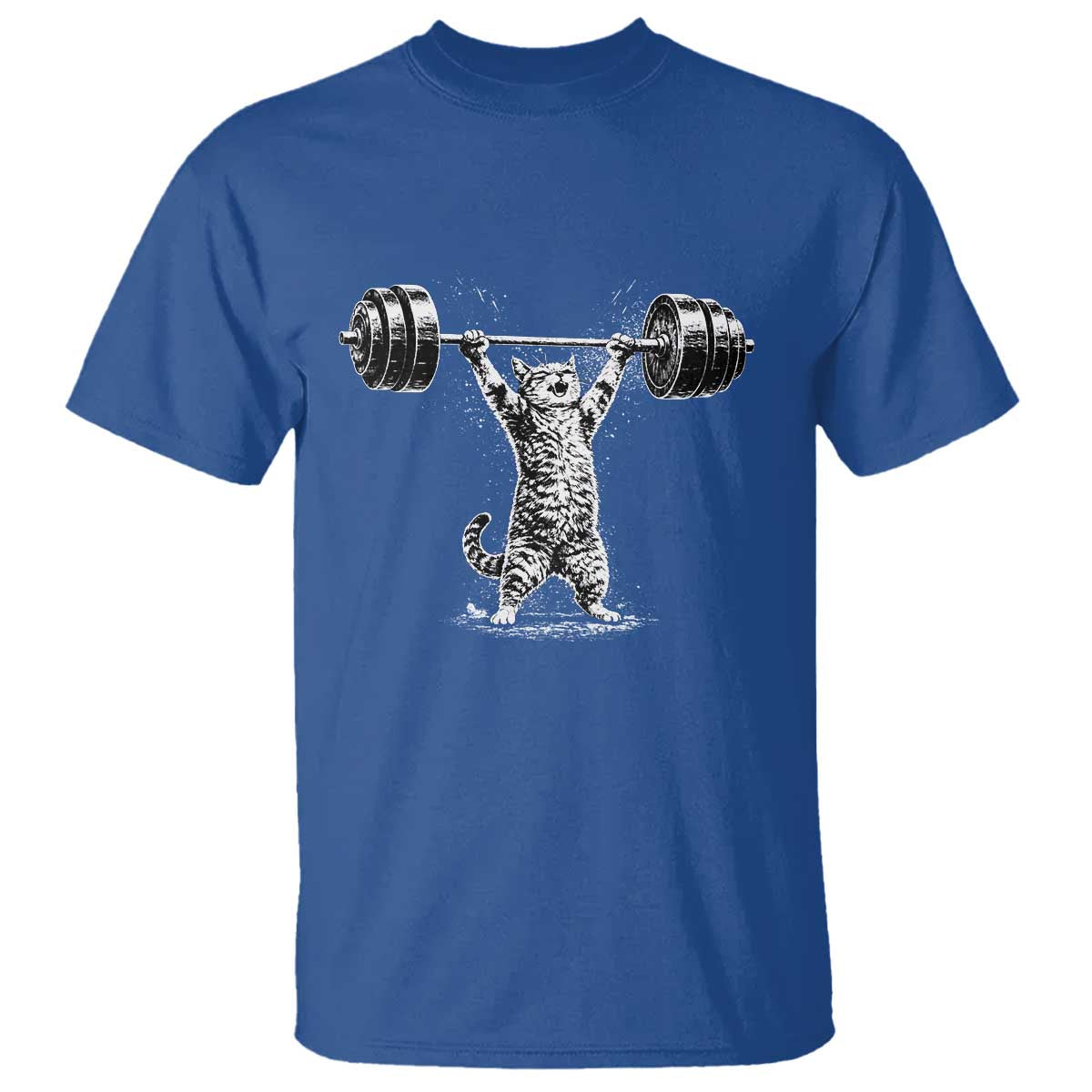 Funny Cat Gym T Shirt Weightlifting Workout