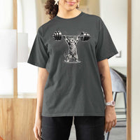 Funny Cat Gym T Shirt For Women Weightlifting Workout