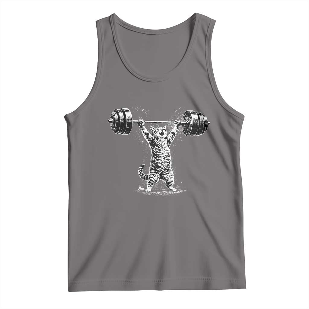 Funny Cat Gym Tank Top Weightlifting Workout