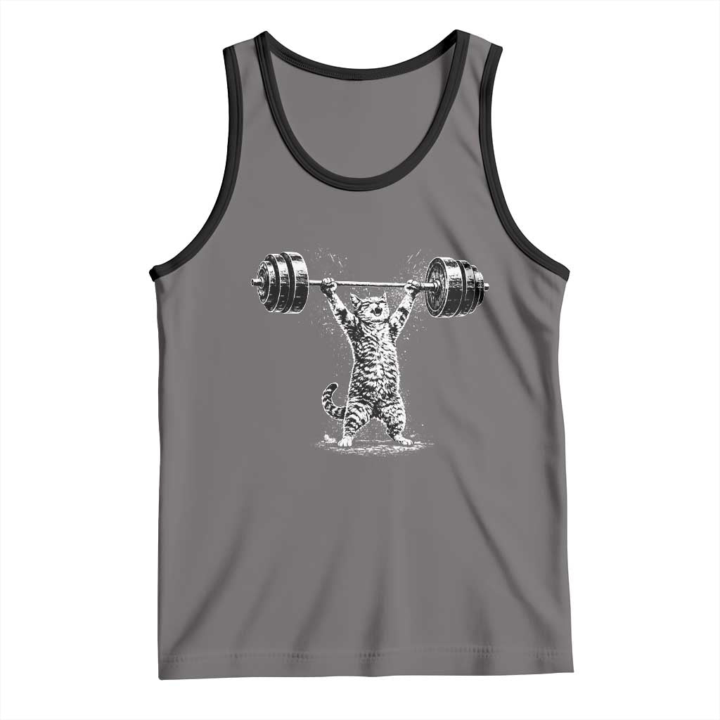 Funny Cat Gym Tank Top Weightlifting Workout