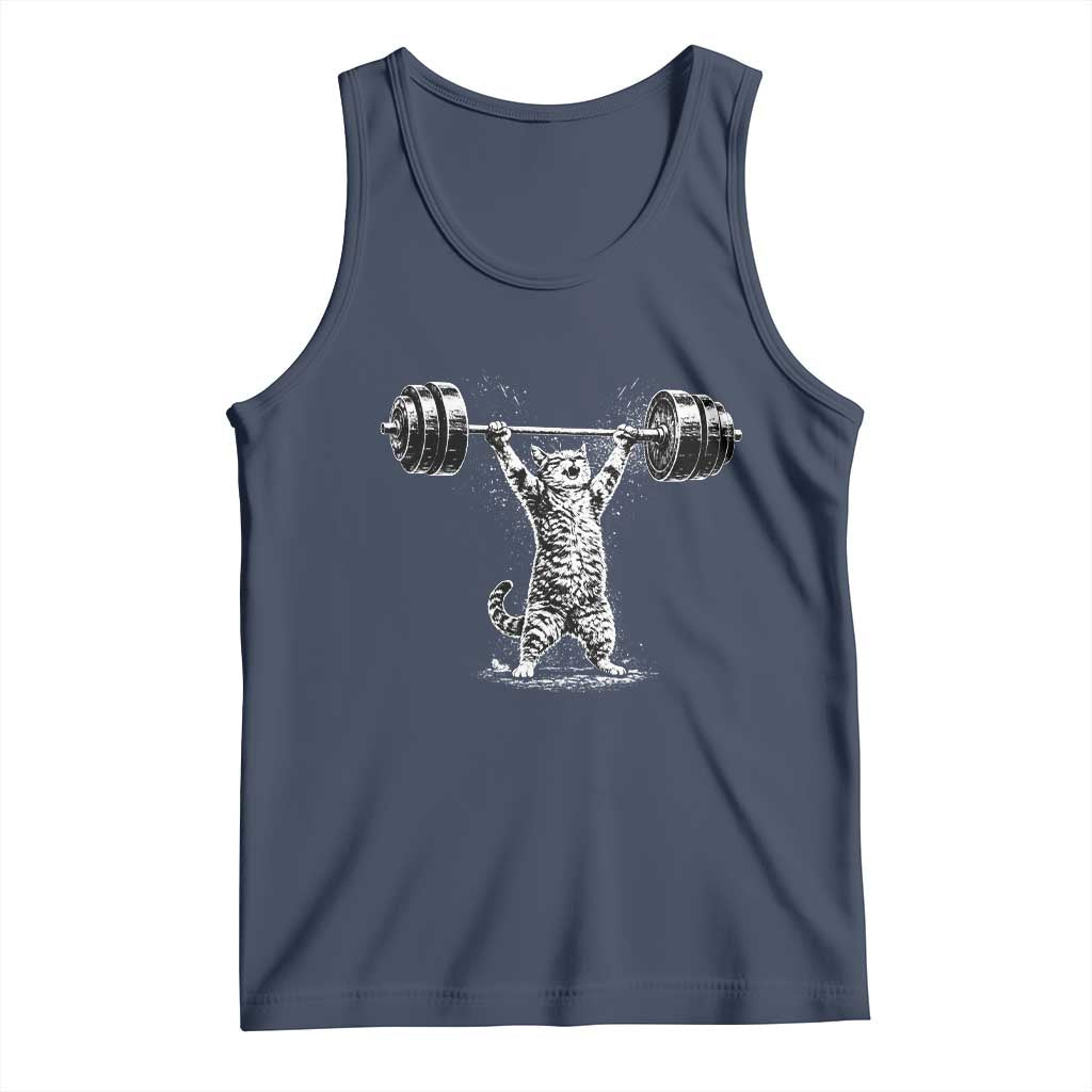 Funny Cat Gym Tank Top Weightlifting Workout