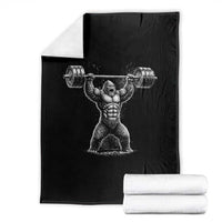 Funny Gym Bigfoot Throw Blanket Weightlifting Workout