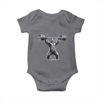 Funny Gym Bigfoot Baby Onesie Weightlifting Workout