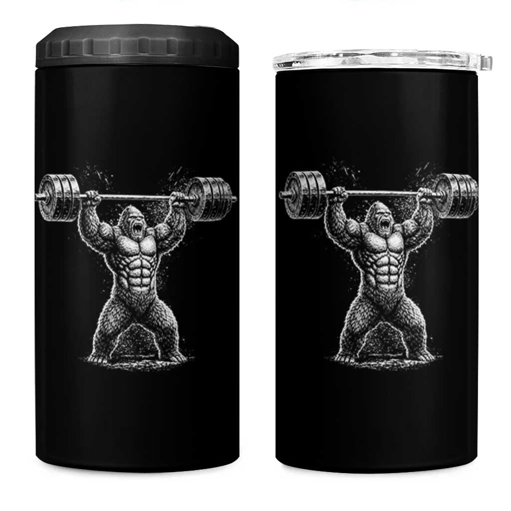 Funny Gym Bigfoot 4 in 1 Can Cooler Tumbler Weightlifting Workout