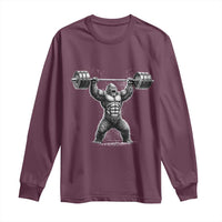 Funny Gym Bigfoot Long Sleeve Shirt Weightlifting Workout