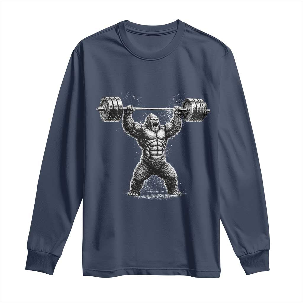 Funny Gym Bigfoot Long Sleeve Shirt Weightlifting Workout