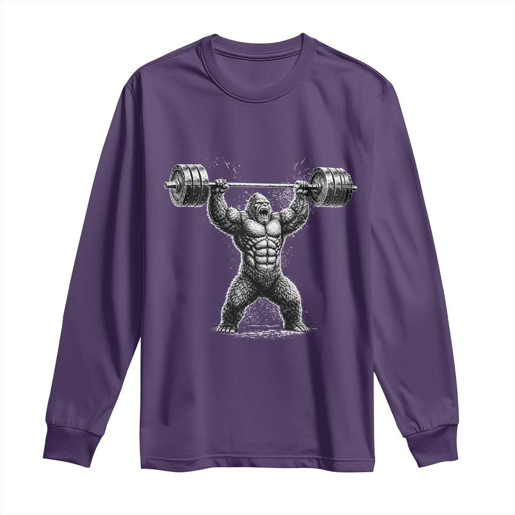 Funny Gym Bigfoot Long Sleeve Shirt Weightlifting Workout
