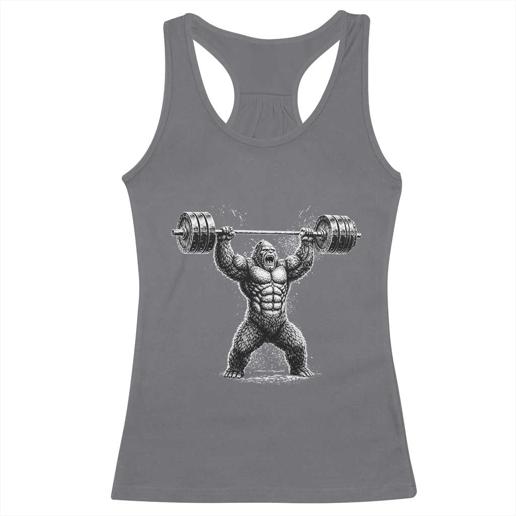 Funny Gym Bigfoot Racerback Tank Top Weightlifting Workout