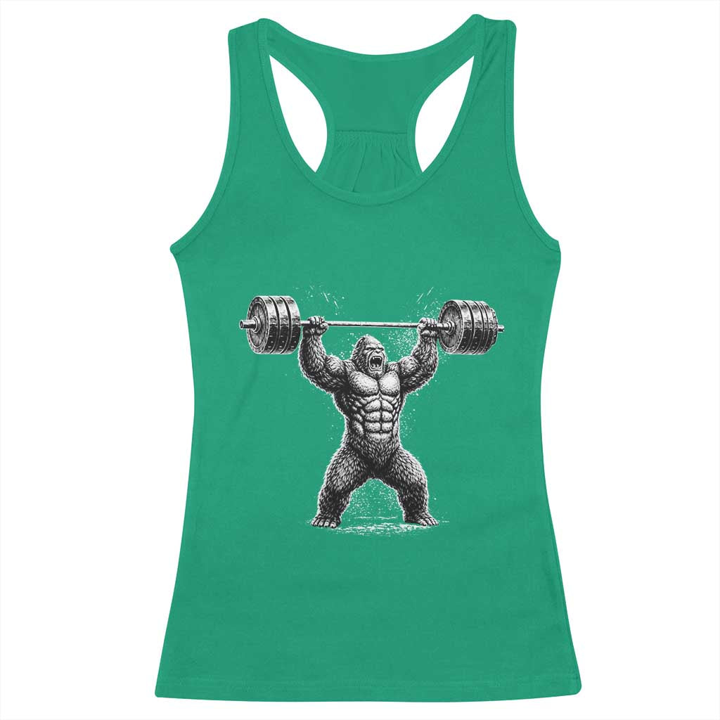 Funny Gym Bigfoot Racerback Tank Top Weightlifting Workout