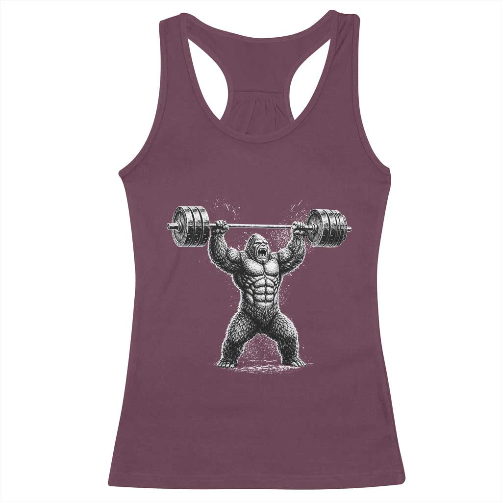 Funny Gym Bigfoot Racerback Tank Top Weightlifting Workout