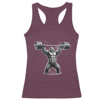 Funny Gym Bigfoot Racerback Tank Top Weightlifting Workout