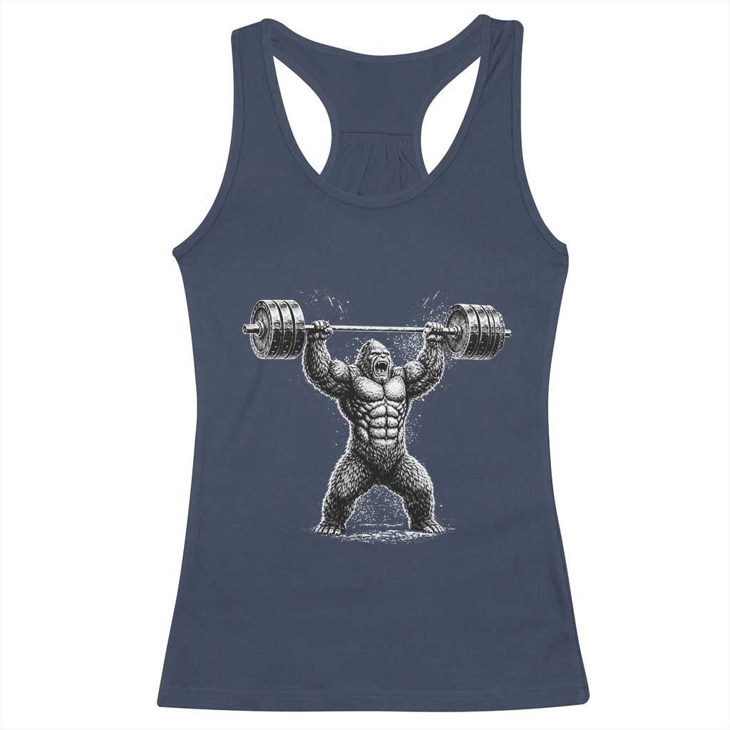 Funny Gym Bigfoot Racerback Tank Top Weightlifting Workout