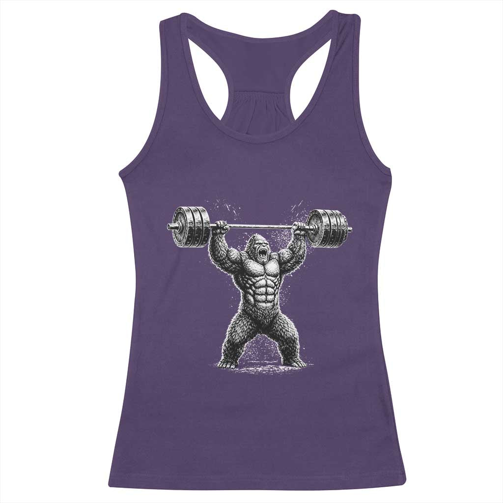 Funny Gym Bigfoot Racerback Tank Top Weightlifting Workout