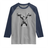 Funny Gym Bigfoot Raglan Shirt Weightlifting Workout