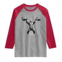 Funny Gym Bigfoot Raglan Shirt Weightlifting Workout