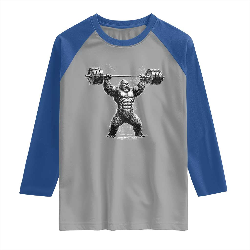 Funny Gym Bigfoot Raglan Shirt Weightlifting Workout