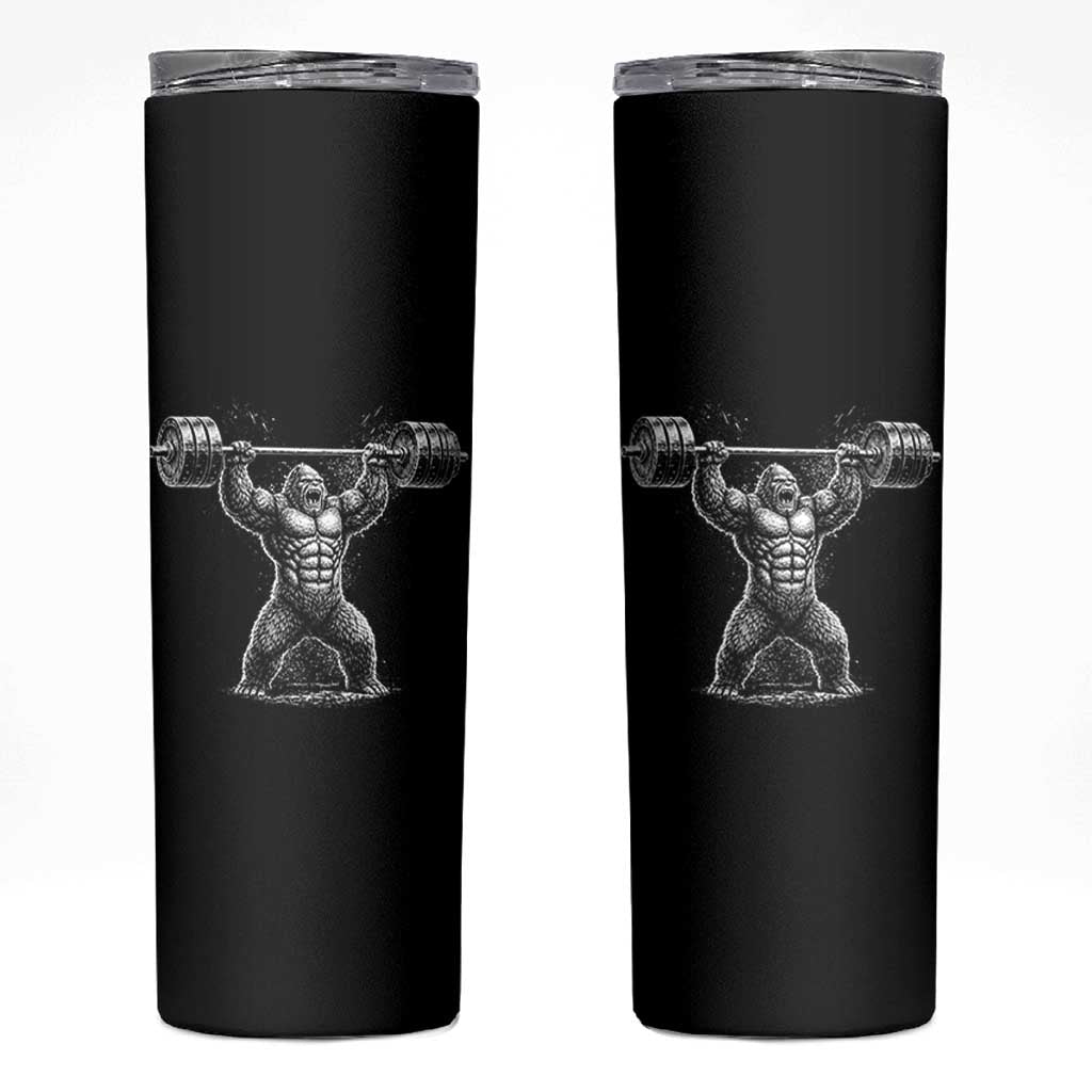 Funny Gym Bigfoot Skinny Tumbler Weightlifting Workout