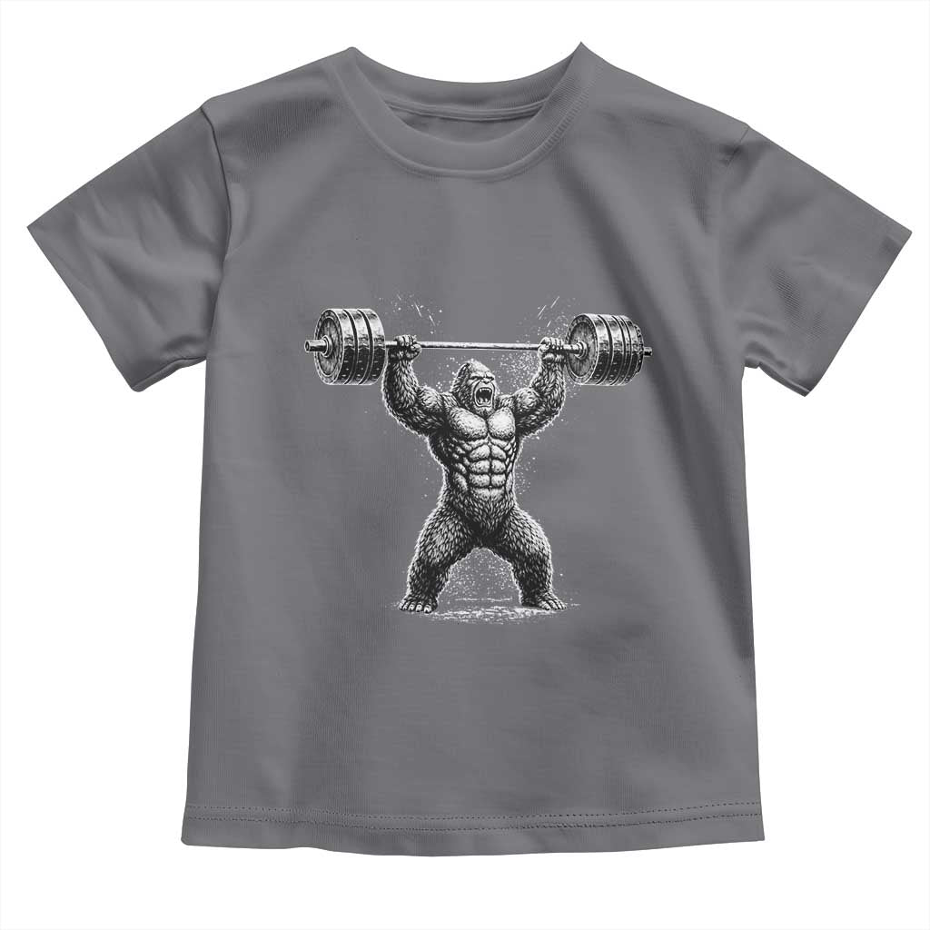 Funny Gym Bigfoot Toddler T Shirt Weightlifting Workout