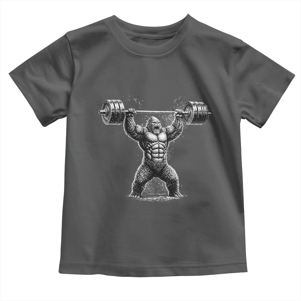 Funny Gym Bigfoot Toddler T Shirt Weightlifting Workout