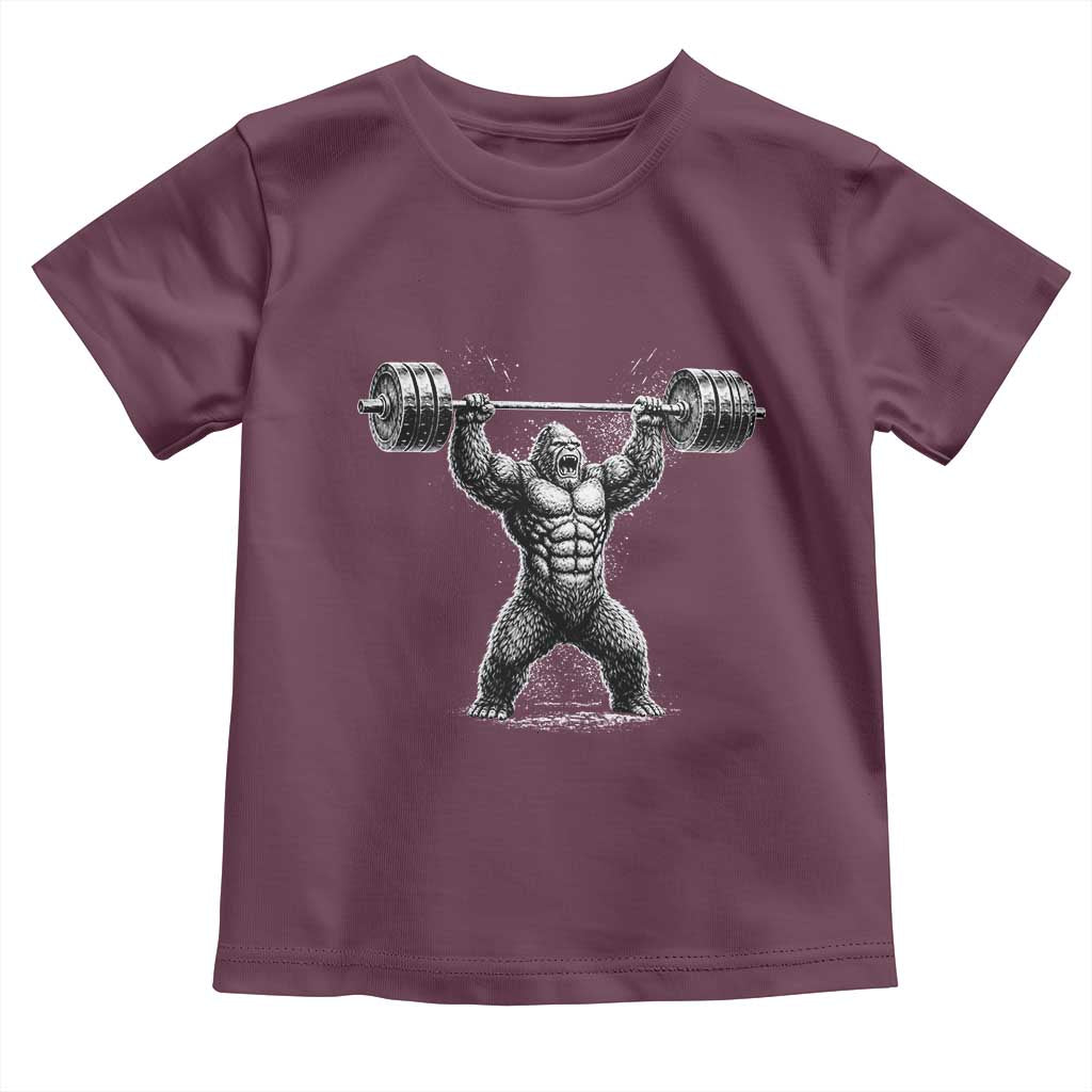Funny Gym Bigfoot Toddler T Shirt Weightlifting Workout