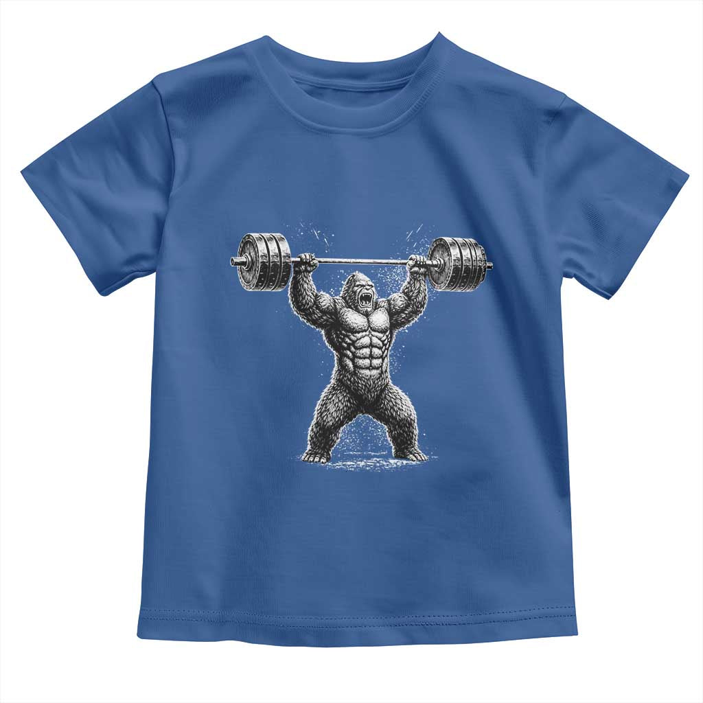 Funny Gym Bigfoot Toddler T Shirt Weightlifting Workout