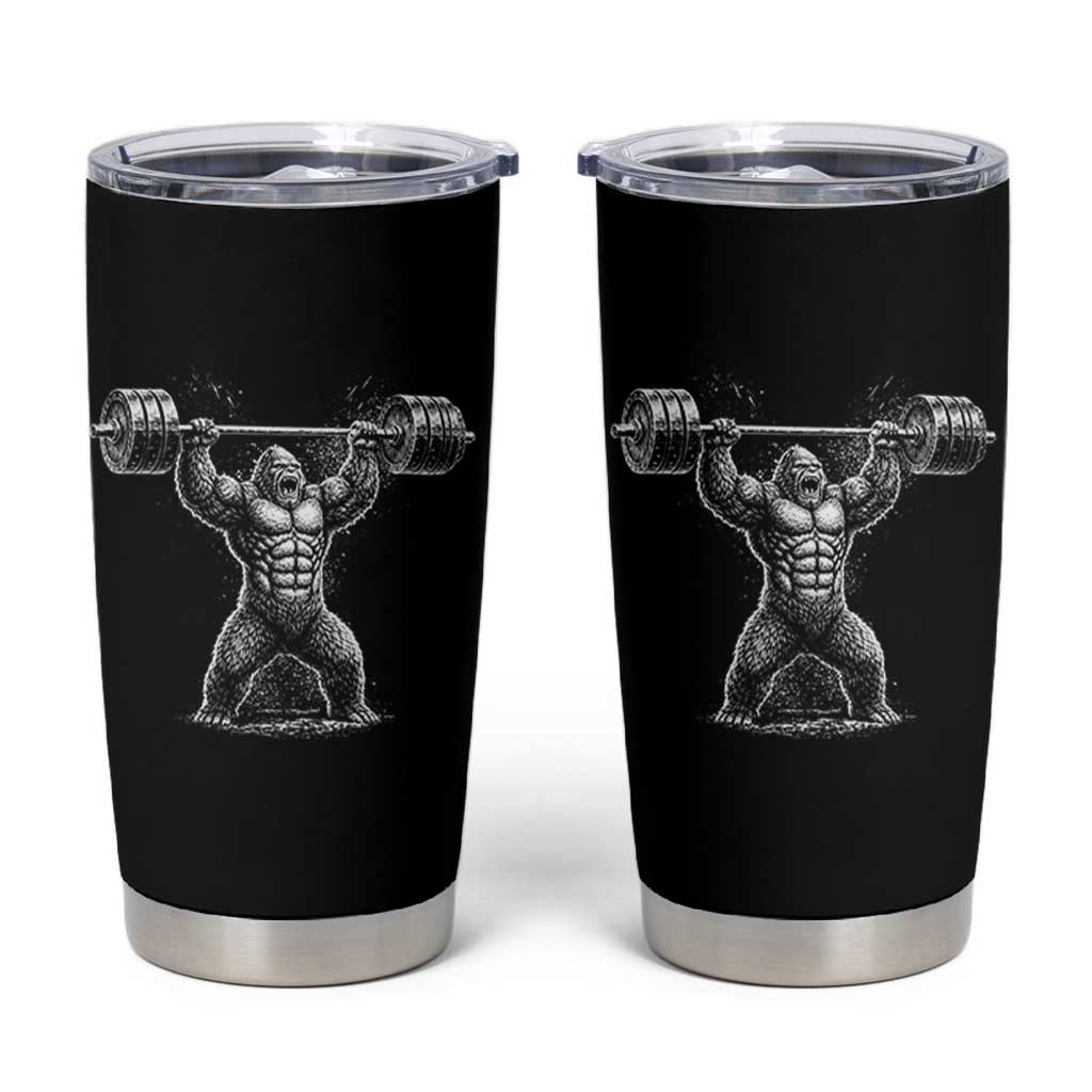 Funny Gym Bigfoot Tumbler Cup Weightlifting Workout