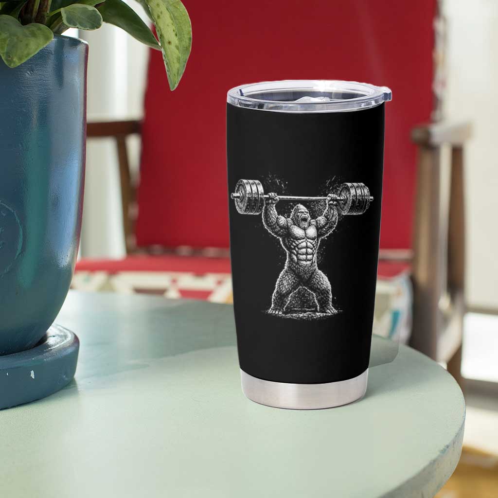Funny Gym Bigfoot Tumbler Cup Weightlifting Workout