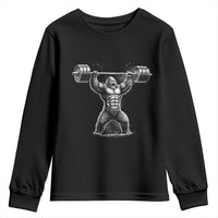 Funny Gym Bigfoot Youth Sweatshirt Weightlifting Workout