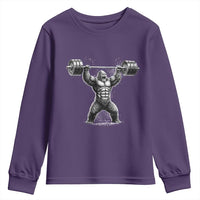 Funny Gym Bigfoot Youth Sweatshirt Weightlifting Workout