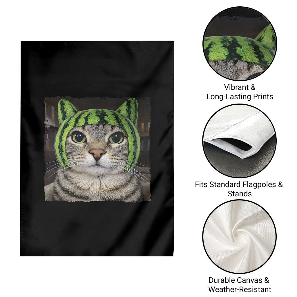 Watermelon Cat Silly Cat Meme Garden Flag