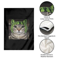 Watermelon Cat Silly Cat Meme Garden Flag